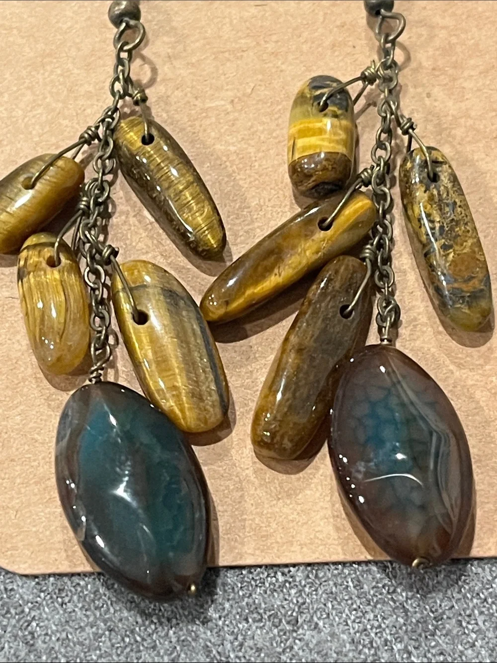 🌻3/$15 Tiger Eye & Agate Earrings - Picture 4 of 4